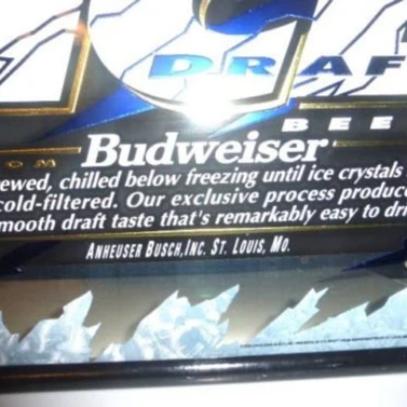 1993 BUDWEISER DRAFT SIGN Advertising Beer 26" x 22" Anheuser Busch Bar Sign - Picture 4 of 5